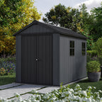 Keter Newton Plus Apex Plastic Shed 7.5 × 9 ft Grey