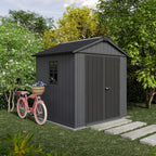 Keter Newton Plus Apex Plastic Shed 7.5 × 7 ft Grey