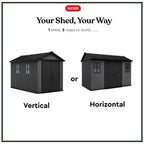 Keter Newton Plus Apex Plastic Shed 7.5 × 11 ft Grey