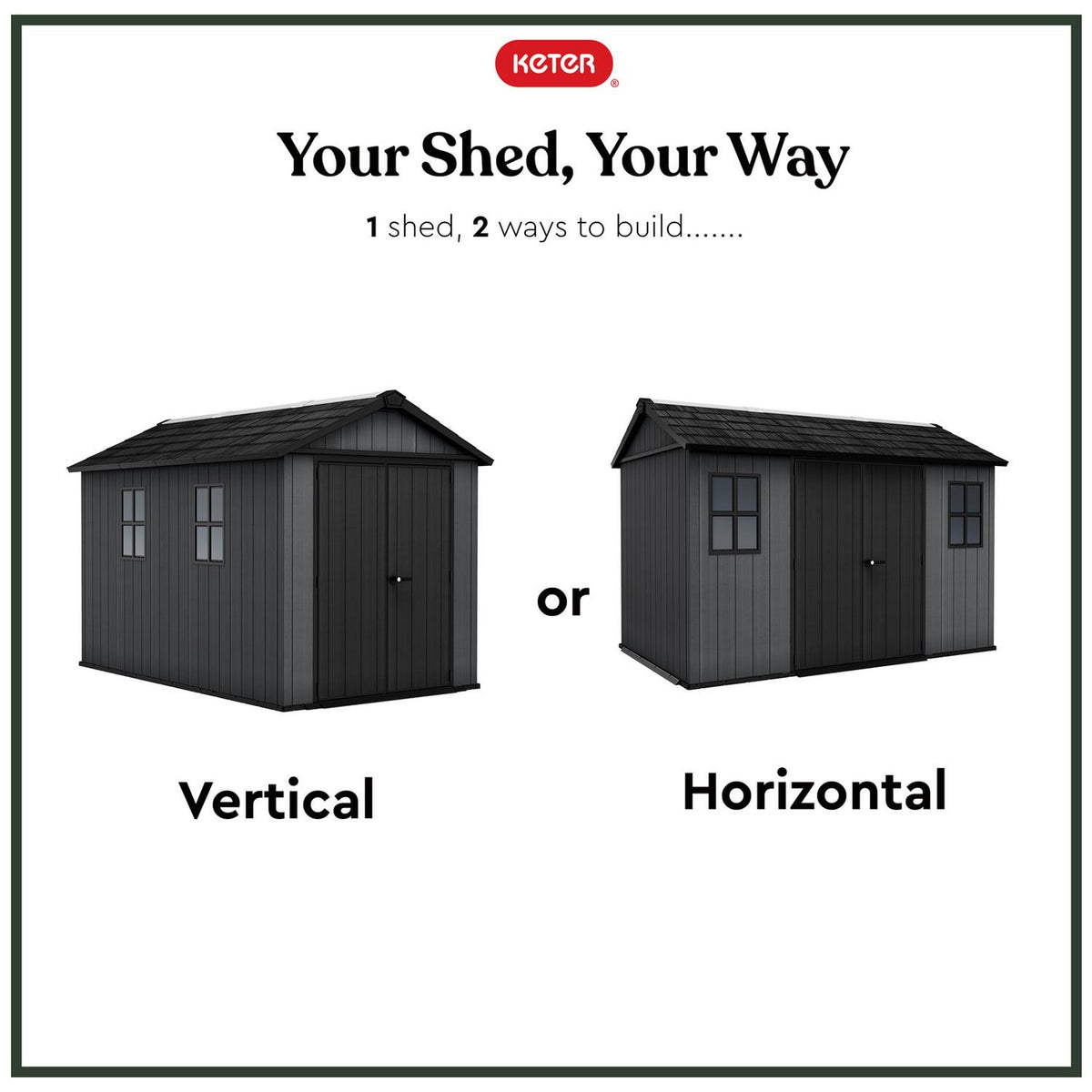 Keter Newton Plus Apex Plastic Shed 7.5 × 11 ft Grey