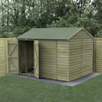 Forest 4Life Overlap Windowless Double-Door Reverse Apex Shed 10 × 8 ft