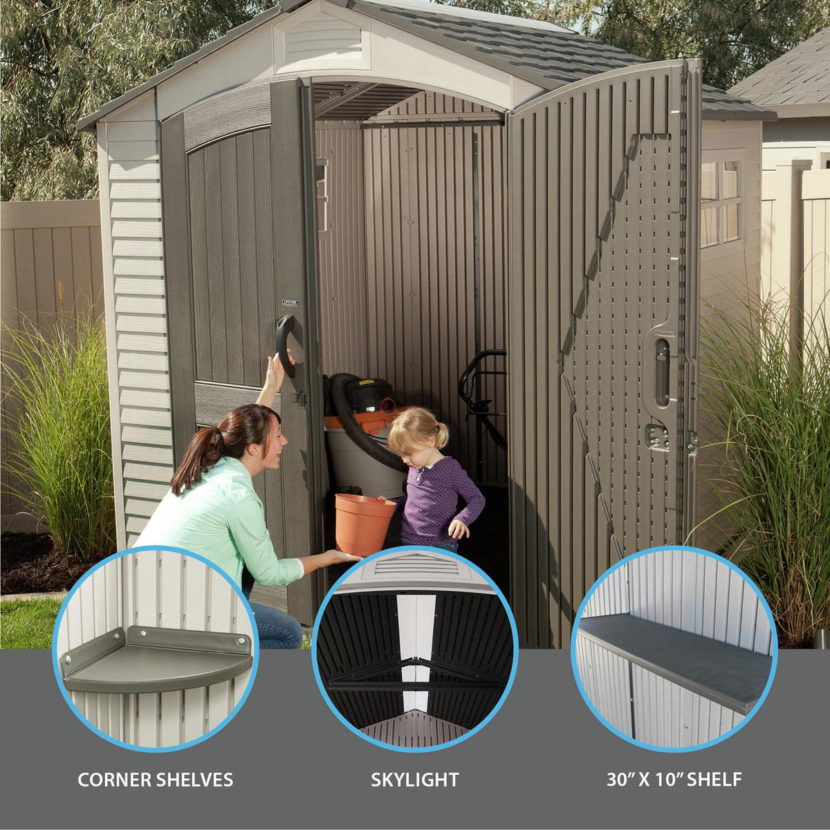 Lifetime Outdoor Storage Shed 7 × 7 ft