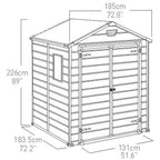 Keter Manor Pent Outdoor Garden Storage Shed 6 × 6 ft Brown