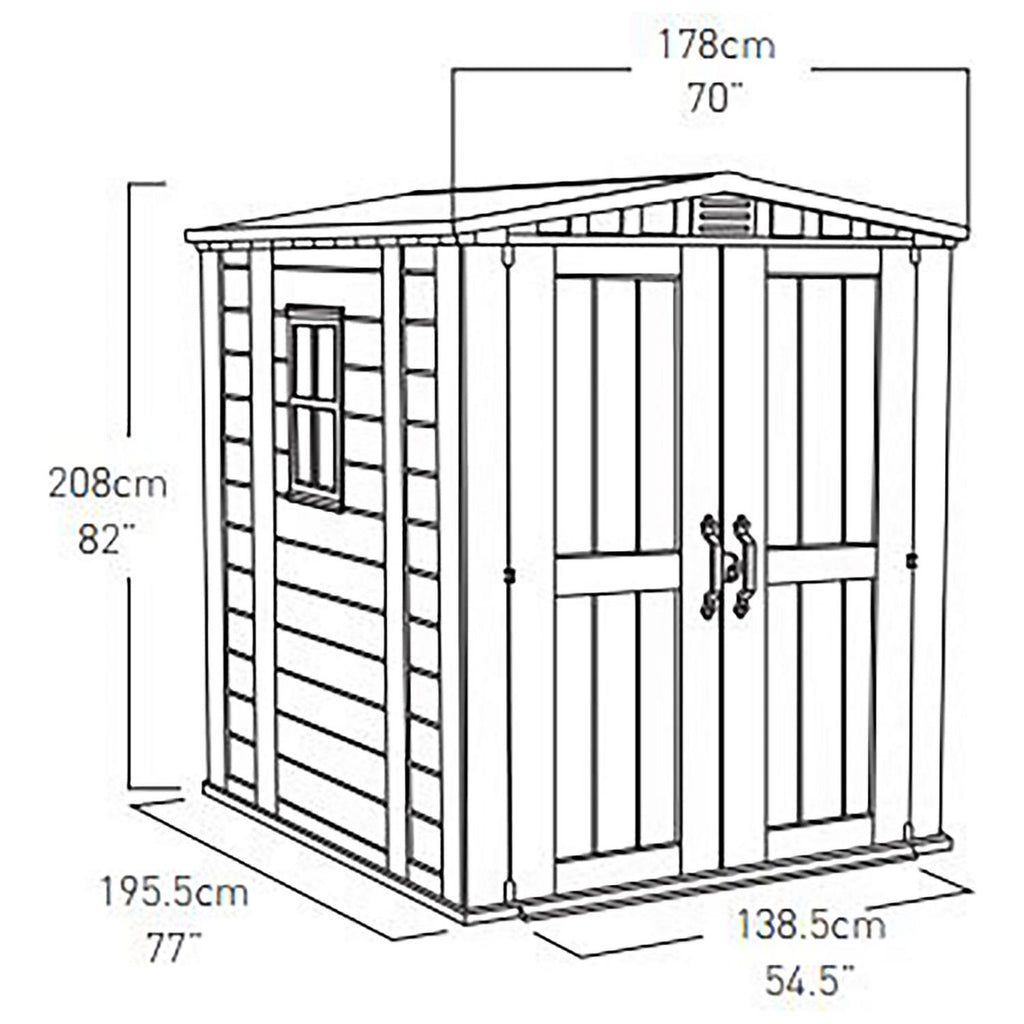 Keter Factor Apex Garden Storage Shed 6 × 6 ft