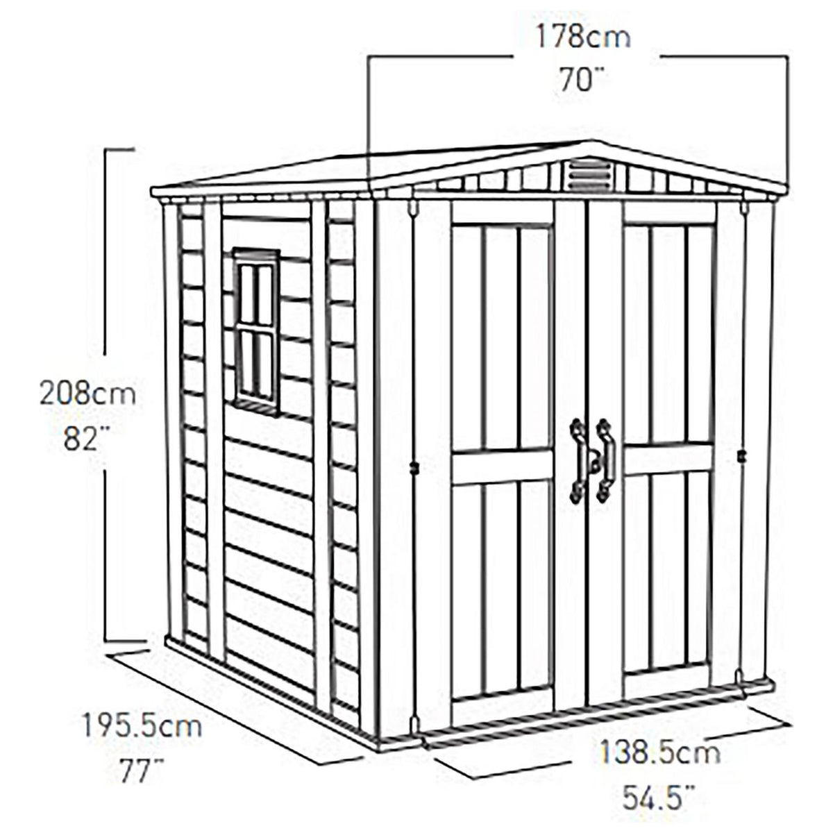 Keter Factor Apex Garden Storage Shed 6 × 6 ft