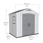 Keter Factor Apex Garden Storage Shed 8 × 6 ft Beige/Brown