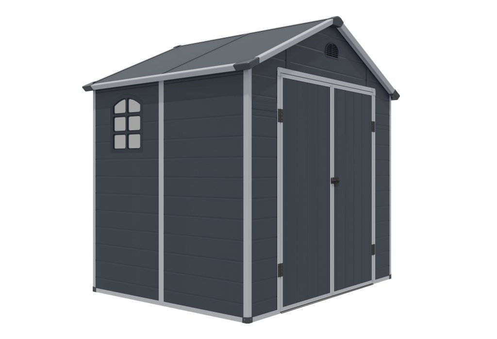 Rowlinson Airevale Apex Plastic Shed 8'x6' - Dark Grey