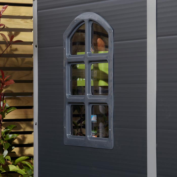 Rowlinson Airevale Apex Plastic Shed 8'x6' - Dark Grey