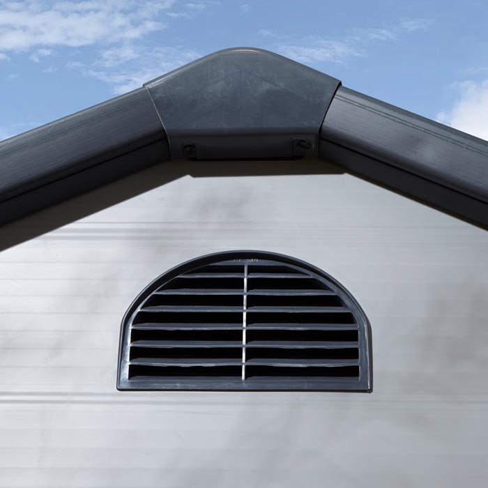 Rowlinson Airevale Apex Plastic Shed 8'x6' - Light Grey