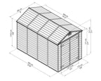 Palram–Canopia Skylight Dark Grey Plastic Shed 6 × 10 ft