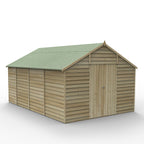 Forest 4Life Overlap Pressure Treated Windowless Double-Door Apex Shed 15 × 10 ft